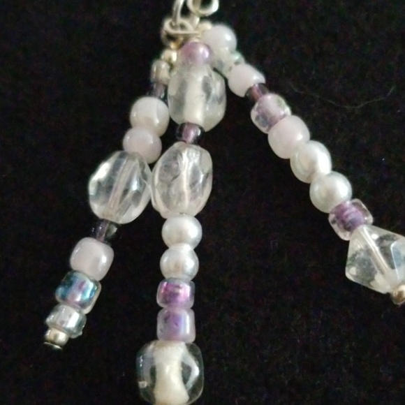 Purple & Clear Swarski Glass earrings - Picture 3 of 3